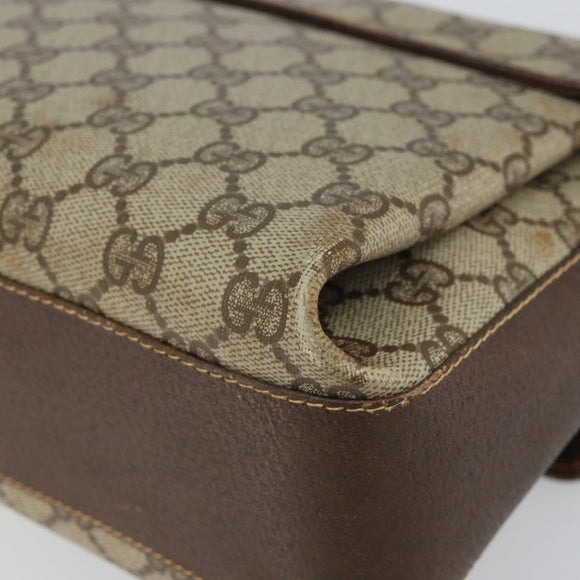 GUCCI GG Supreme Web Sherry Line Bag PVC Beige Gold 904 02 084 Auth 162521