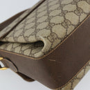 GUCCI GG Supreme Web Sherry Line Bag PVC Beige Gold 904 02 084 Auth 162521-16