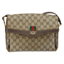 GUCCI GG Supreme Web Sherry Line Bag PVC Beige Gold 904 02 084 Auth 162521-13