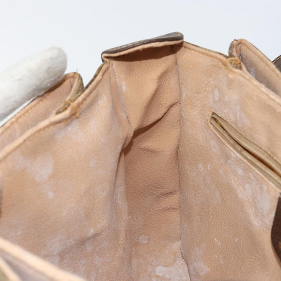 GUCCI GG Supreme Web Sherry Line Bag PVC Beige Gold 904 02 084 Auth 162521