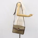 GUCCI GG Supreme Web Sherry Line Bag PVC Beige Gold 904 02 084 Auth 162521-25
