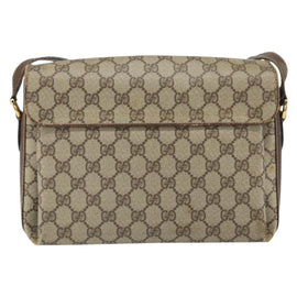 GUCCI GG Supreme Web Sherry Line Bag PVC Beige Gold 904 02 084 Auth 162521 - 0