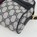 GUCCI GG Supreme Sherry Line Shoulder Bag PVC Navy Gold 56 02 004 Auth 162523-10