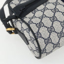 GUCCI GG Supreme Sherry Line Shoulder Bag PVC Navy Gold 56 02 004 Auth 162523-11