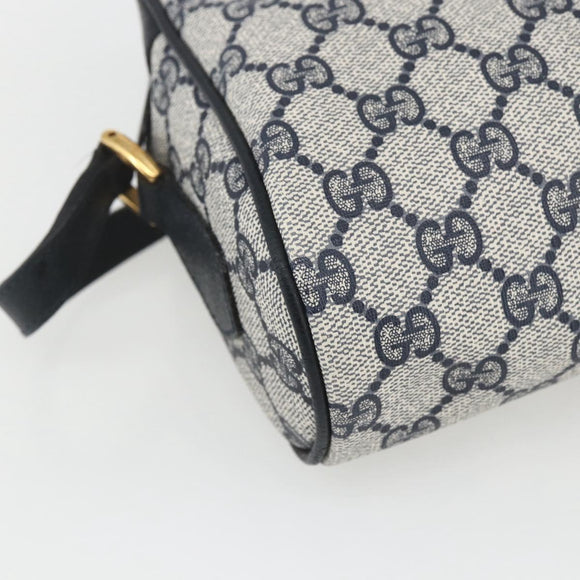 GUCCI GG Supreme Sherry Line Shoulder Bag PVC Navy Gold 56 02 004 Auth 162523