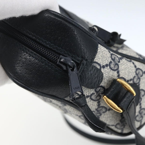 GUCCI GG Supreme Sherry Line Shoulder Bag PVC Navy Gold 56 02 004 Auth 162523