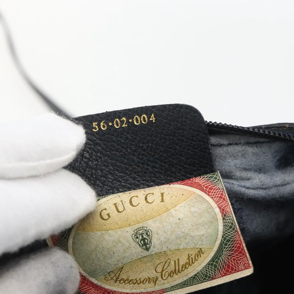 GUCCI GG Supreme Sherry Line Shoulder Bag PVC Navy Gold 56 02 004 Auth 162523