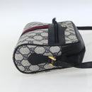 GUCCI GG Supreme Sherry Line Shoulder Bag PVC Navy Gold 56 02 004 Auth 162523-5