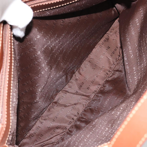 BURBERRY Nova Check Hand Bag PVC Beige Gold Auth 162530