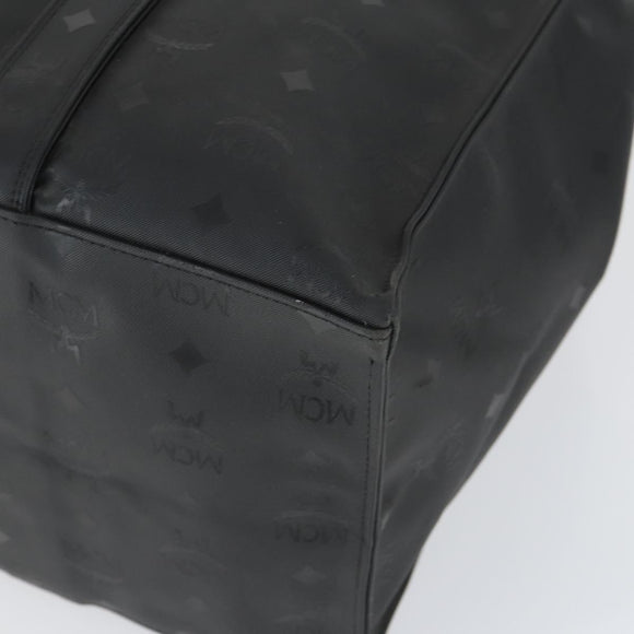 MCM Logogram Vicetos Tote Bag PVC Black Gold Auth 162533