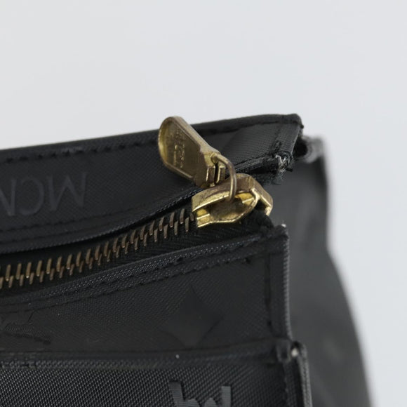 MCM Logogram Vicetos Tote Bag PVC Black Gold Auth 162533