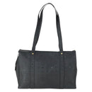 MCM Logogram Vicetos Tote Bag PVC Black Gold Auth 162533-2