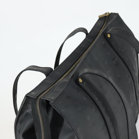 MCM Logogram Vicetos Tote Bag PVC Black Gold Auth 162533