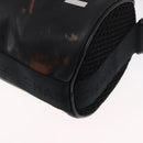 CHANEL Sports Line Shoulder Bag Coated Canvas Black CC Auth 162540-16