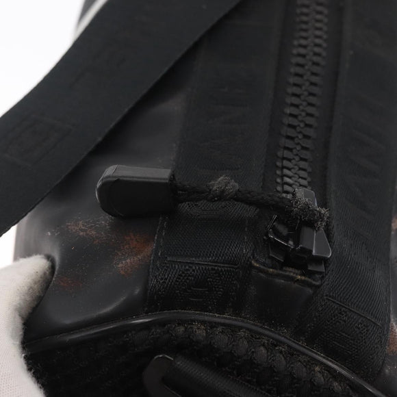 CHANEL Sports Line Shoulder Bag Coated Canvas Black CC Auth 162540