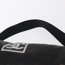 CHANEL Sports Line Shoulder Bag Coated Canvas Black CC Auth 162540-8
