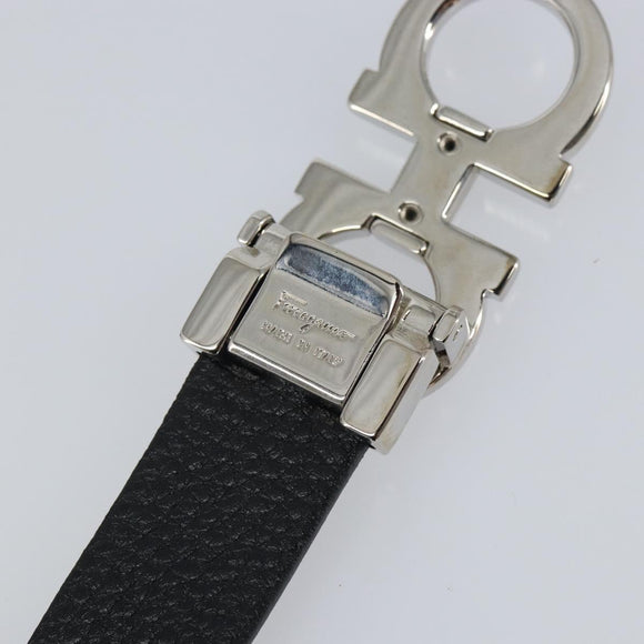 Salvatore Ferragamo Gancini Reversible Belt Leather 34.6"" Brown Auth 162547