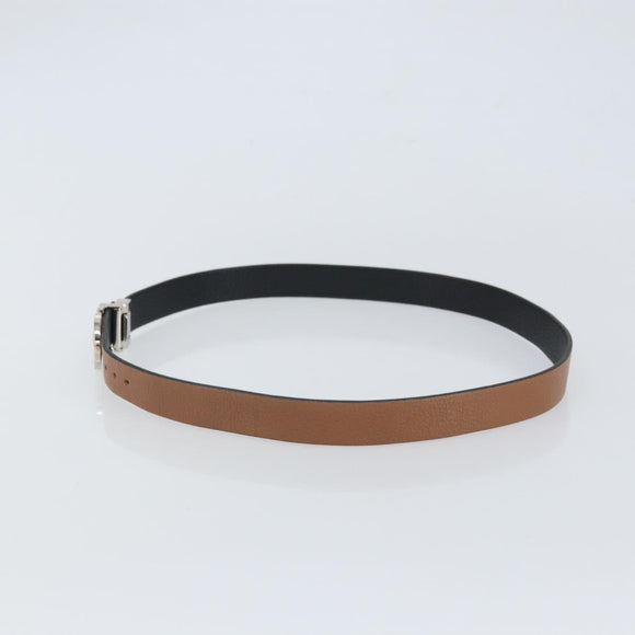 Salvatore Ferragamo Gancini Reversible Belt Leather 34.6"" Brown Auth 162547