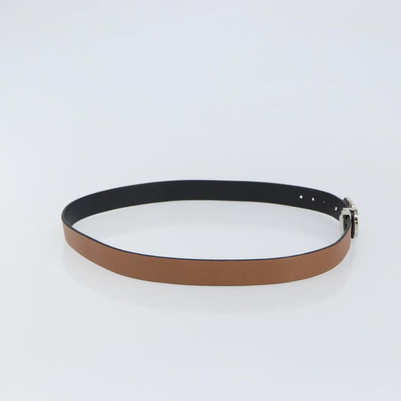 Salvatore Ferragamo Gancini Reversible Belt Leather 34.6"" Brown Auth 162547