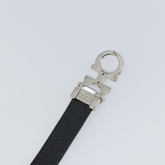 Salvatore Ferragamo Gancini Reversible Belt Leather 34.6"" Brown Auth 162547