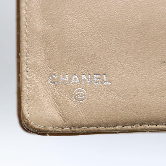 CHANEL Matelasse Long Wallet Patent leather Yellow CC Auth 162548