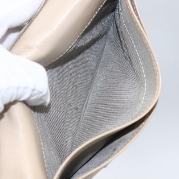 CHANEL Matelasse Long Wallet Patent leather Yellow CC Auth 162548