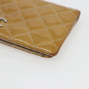 CHANEL Matelasse Long Wallet Patent leather Yellow CC Auth 162548-7