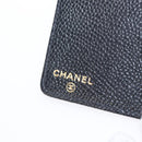 CHANEL Day Planner Cover Caviar Skin Black Gold CC Auth 162550-13