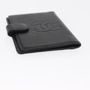 CHANEL Day Planner Cover Caviar Skin Black Gold CC Auth 162550-6