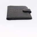 CHANEL Day Planner Cover Caviar Skin Black Gold CC Auth 162550-7