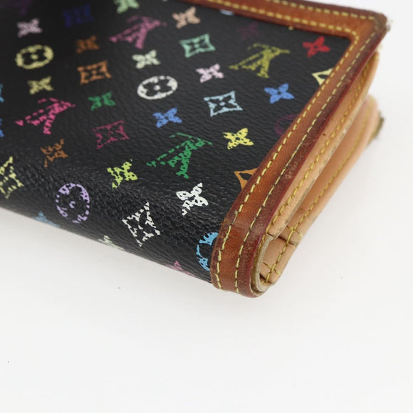 LOUIS VUITTON Multicolor Portefeuille Viennois Wallet Black M92988 Auth 162563