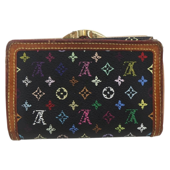 LOUIS VUITTON Multicolor Portefeuille Viennois Wallet Black M92988 Auth 162563