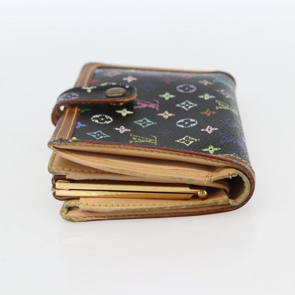 LOUIS VUITTON Multicolor Portefeuille Viennois Wallet Black M92988 Auth 162563