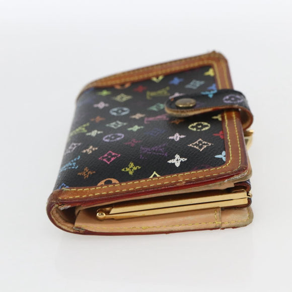 LOUIS VUITTON Multicolor Portefeuille Viennois Wallet Black M92988 Auth 162563