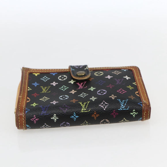 LOUIS VUITTON Multicolor Portefeuille Viennois Wallet Black M92988 Auth 162563