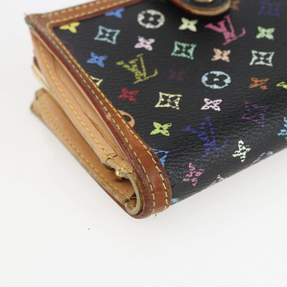 LOUIS VUITTON Multicolor Portefeuille Viennois Wallet Black M92988 Auth 162563