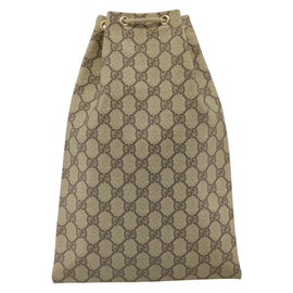 GUCCI GG Supreme Drawstring Pouch PVC Beige Gold 97 19 303 Auth 162571 - 0