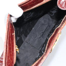 Salvatore Ferragamo Gancini Shoulder Bag Embossed leather Brown Gold Auth 162573-11