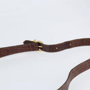 Salvatore Ferragamo Gancini Shoulder Bag Embossed leather Brown Gold Auth 162573-8