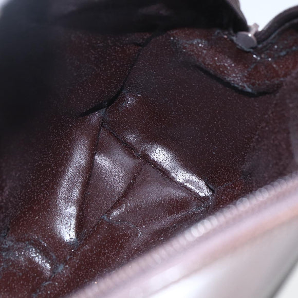 GUCCI Hand Bag Patent leather Brown Silver 000 1274 0505 Auth 162574