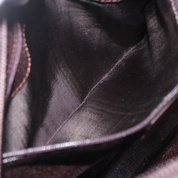 GUCCI Hand Bag Patent leather Brown Silver 000 1274 0505 Auth 162574