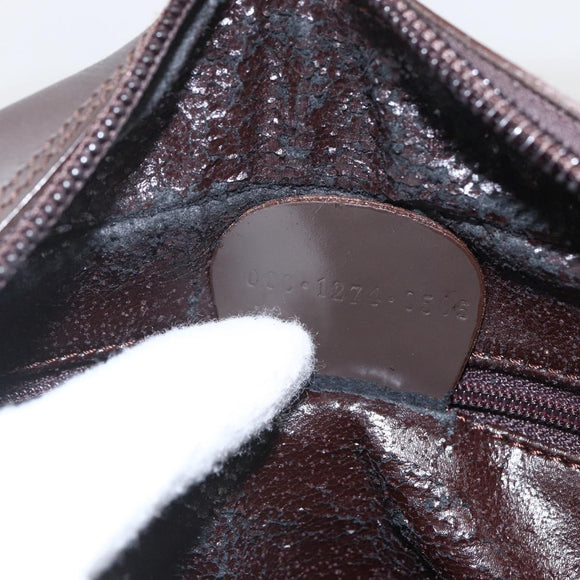 GUCCI Hand Bag Patent leather Brown Silver 000 1274 0505 Auth 162574