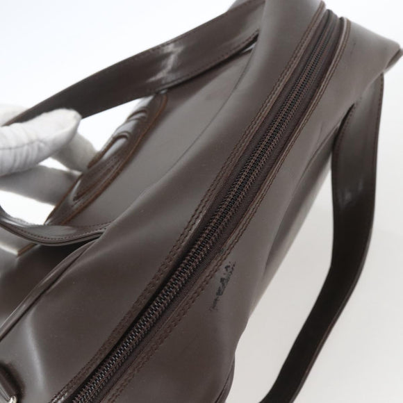 GUCCI Hand Bag Patent leather Brown Silver 000 1274 0505 Auth 162574