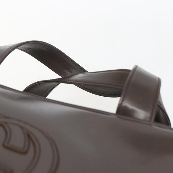 GUCCI Hand Bag Patent leather Brown Silver 000 1274 0505 Auth 162574