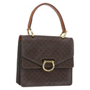 CELINE Macadam Canvas Hand Bag PVC Leather Brown Gold Auth 162575-1