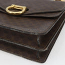 CELINE Macadam Canvas Hand Bag PVC Leather Brown Gold Auth 162575-10