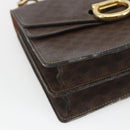 CELINE Macadam Canvas Hand Bag PVC Leather Brown Gold Auth 162575-11