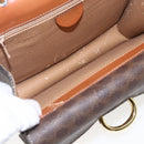 CELINE Macadam Canvas Hand Bag PVC Leather Brown Gold Auth 162575-17