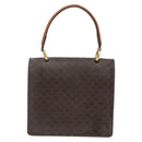 CELINE Macadam Canvas Hand Bag PVC Leather Brown Gold Auth 162575-3