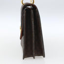 CELINE Macadam Canvas Hand Bag PVC Leather Brown Gold Auth 162575-5